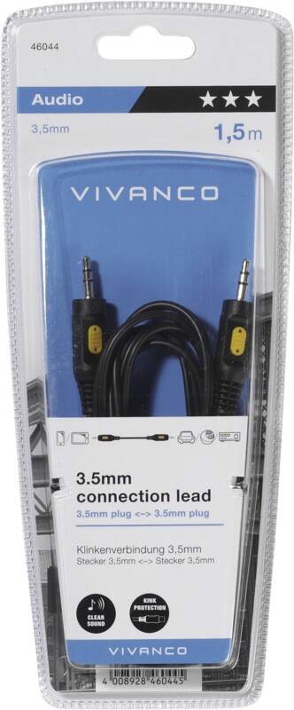 Vivanco VVAJACK15MMK cavo audio 1,5 m 3.5mm Nero