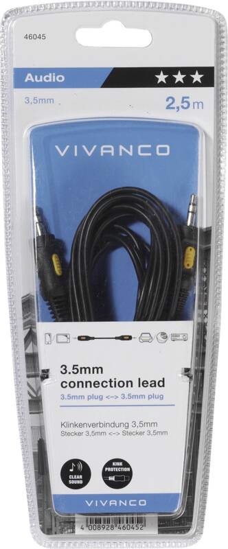 Vivanco VVAJACK25MMK cavo audio 2,5 m 3.5mm Nero