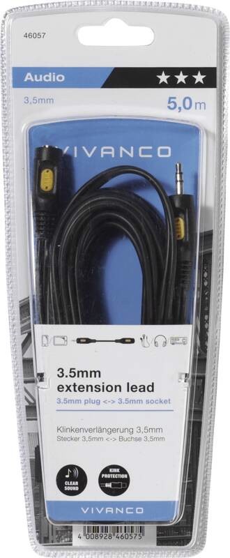 Vivanco VVAJACK50MFK cavo audio 5 m 3.5mm Nero
