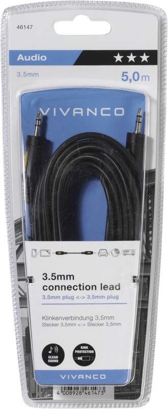 Vivanco VVAJACK50MMK cavo audio 5 m 3.5mm Nero