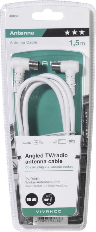 Vivanco VVANCABMF15090W cavo coassiale 1,5 m Bianco