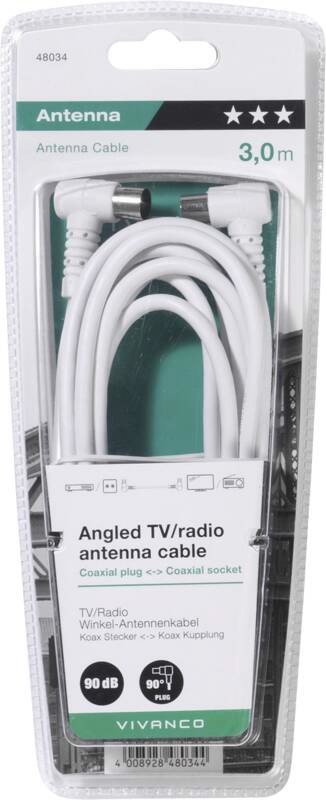 Vivanco VVANCABMF30090W cavo coassiale 3 m Bianco