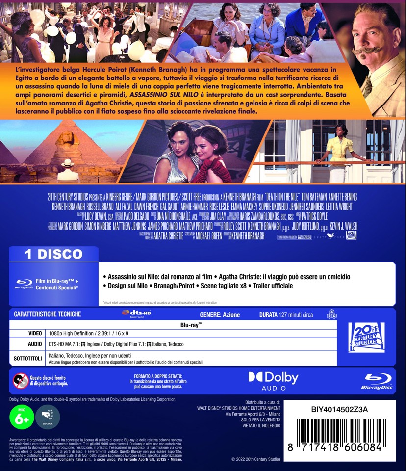 Walt Disney Pictures Assassinio Sul Nilo Blu-ray Full HD Tedesca, Inglese, ITA