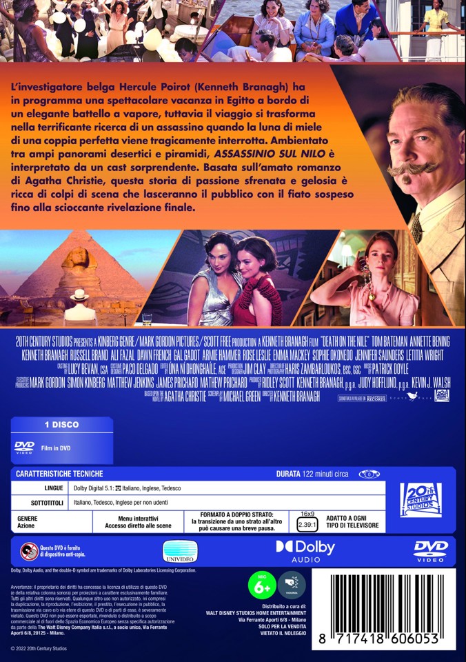 Walt Disney Pictures Assassinio Sul Nilo DVD Tedesca, Inglese, ITA