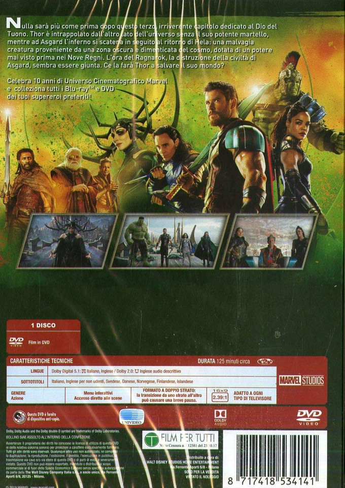 Walt Disney Pictures Thor: Ragnarok DVD Inglese, ITA