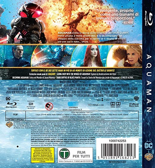 Warner Bros Aquaman Blu-ray 2D Inglese, ITA