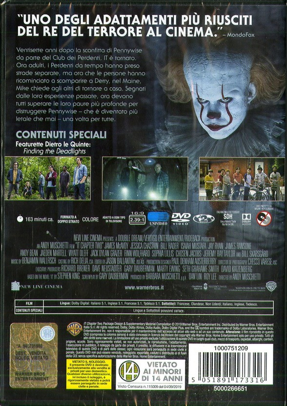 Warner Bros IT Capitolo Due DVD 2D Inglese, ITA