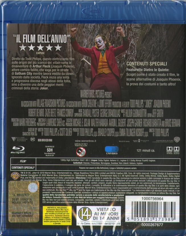Warner Bros Joker Blu-ray 2D Inglese, ITA