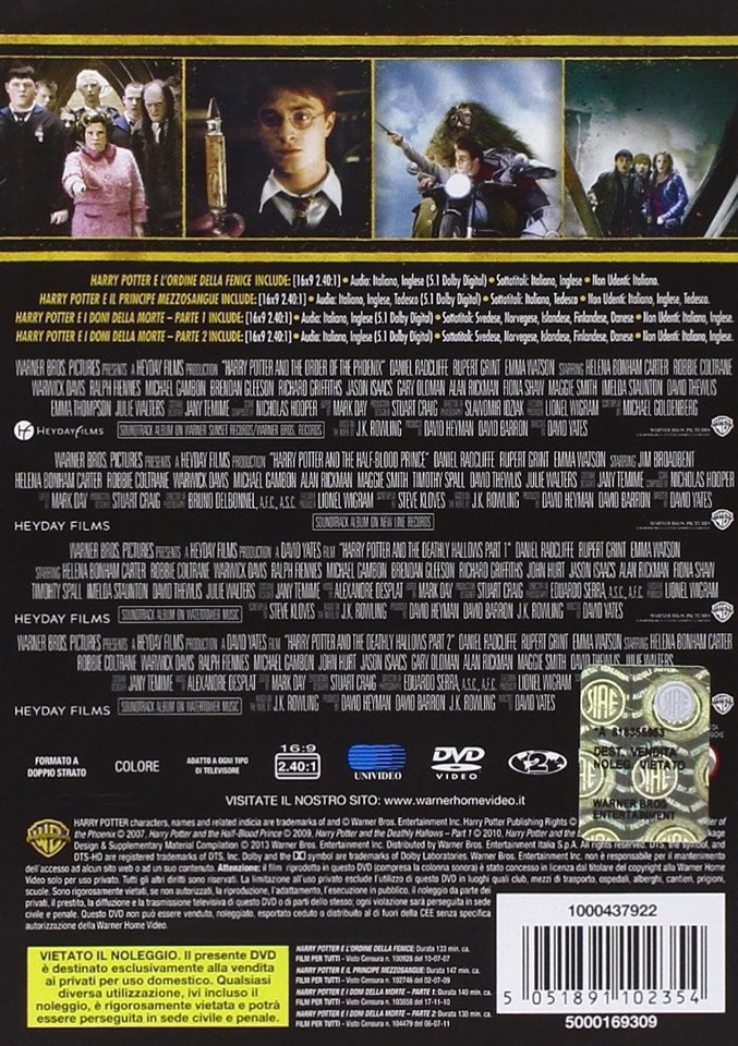 Warner Home Video 4 grandi film, Harry Potter