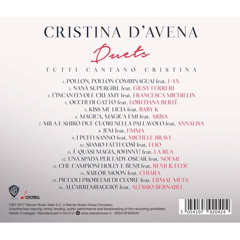 Warner Music Cristina D'Avena - Duets. Tutti Cantano Cristina, CD Pop