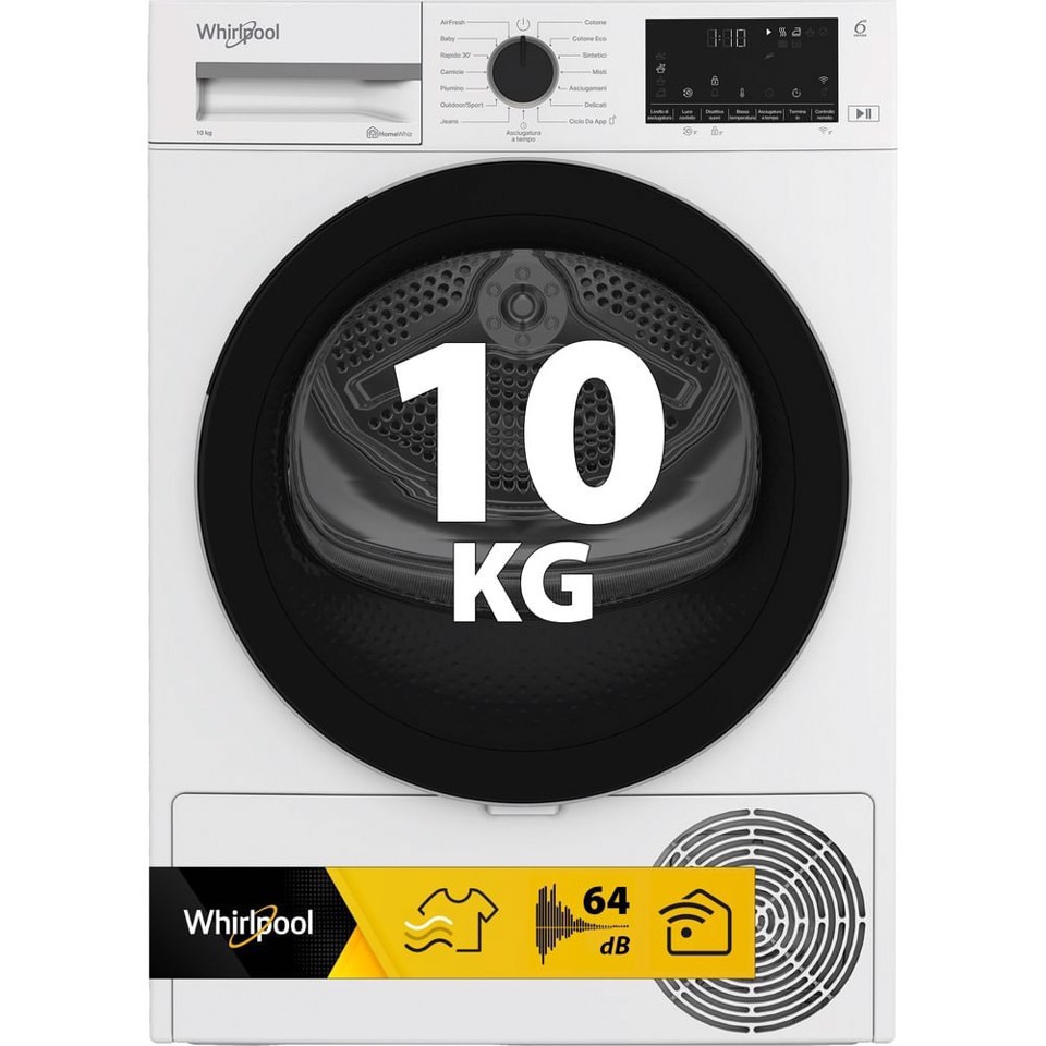 Whirlpool C WD 103M WBS IT, Capacità 10kg, classe D, colore White, Display digitale XL, Wi-Fi