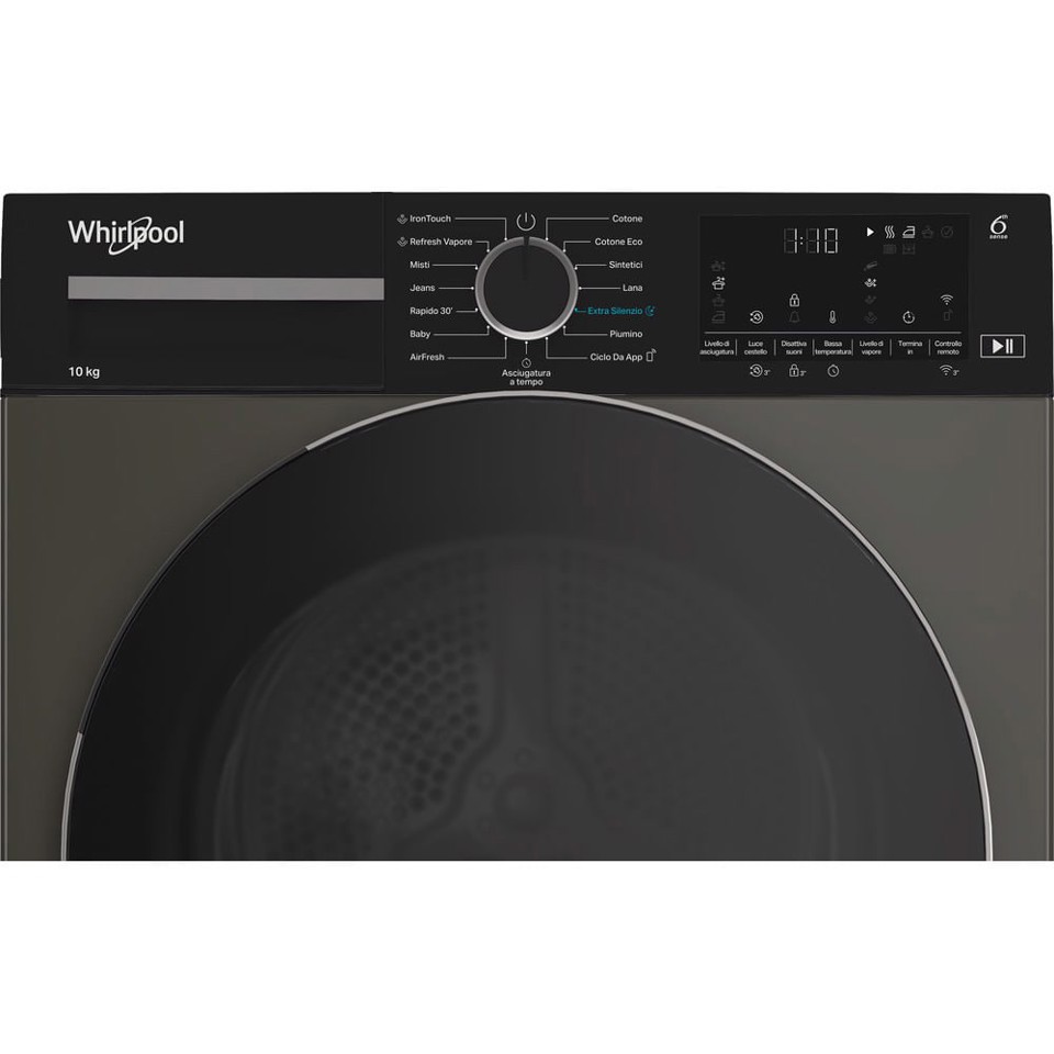 Whirlpool C WD 104M GBS IT, Capacità 10kg, classe C, colore Manhattan Grey, Display digitale XL, Wi-Fi, IronTouch