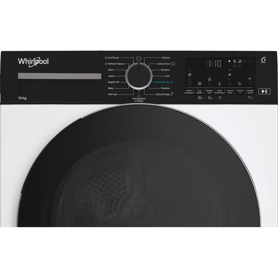 Whirlpool C WD 104M WBS IT, Capacità 10kg, classe C, colore White, Display digitale XL, Wi-Fi, IronTouch