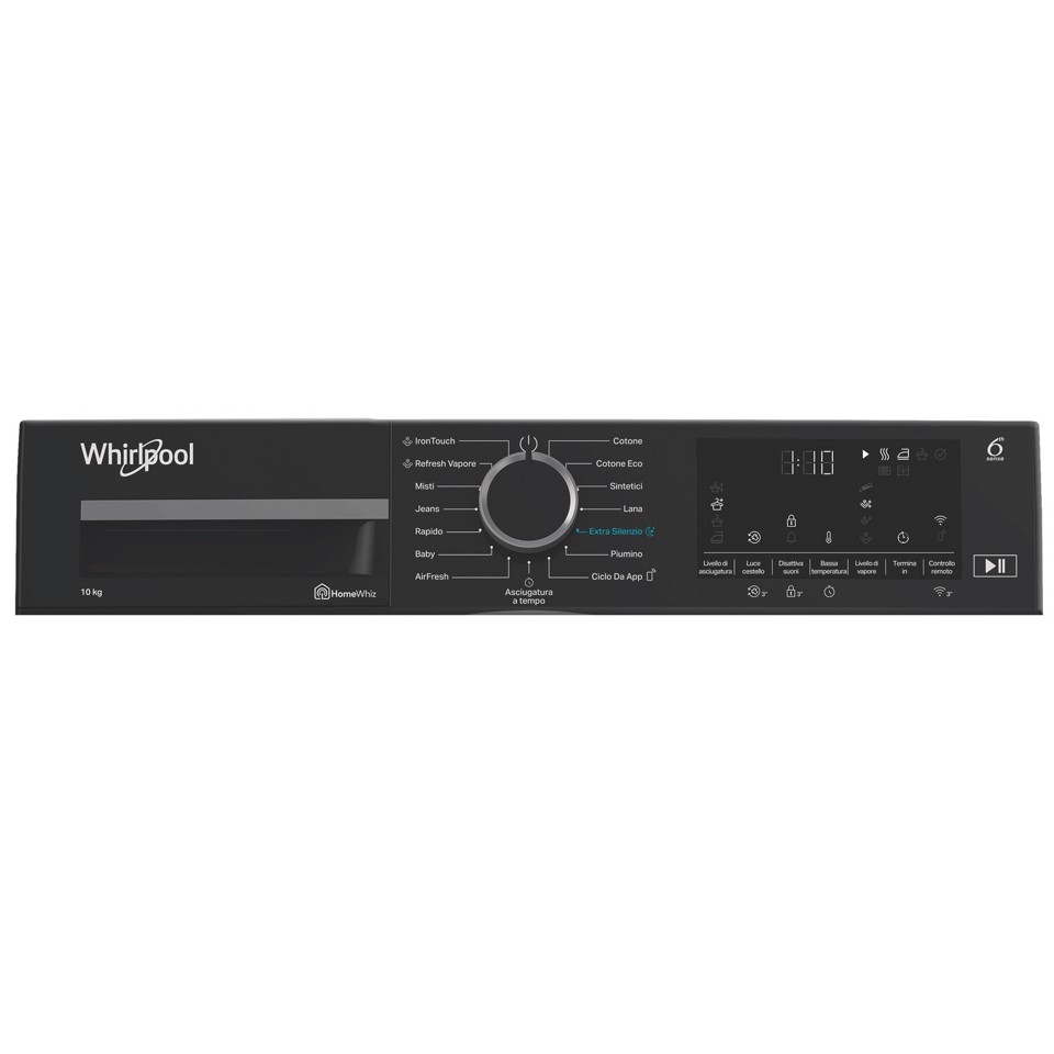 Whirlpool C WD 105M WBS IT, Capacità 10kg, classe B, colore White, Display digitale XL, Wi-Fi, IronTouch