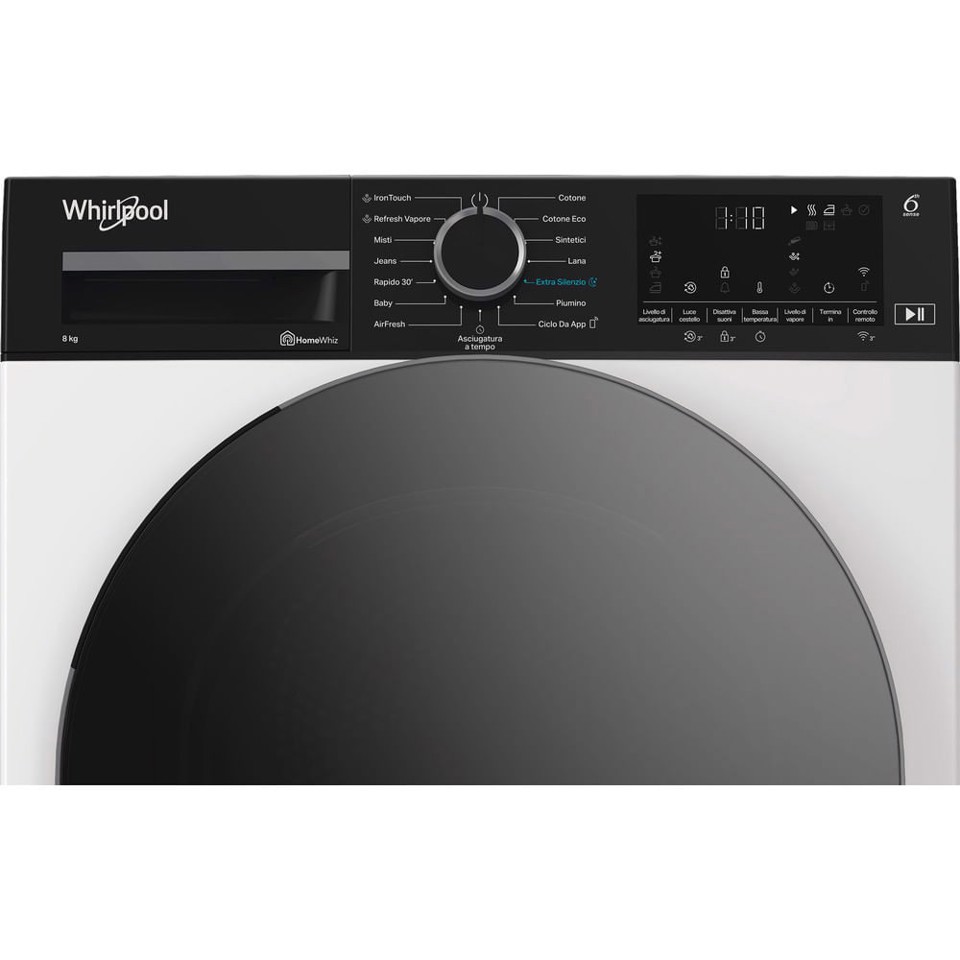 Whirlpool C WD 86M WBS IT, Capacità 8kg, classe A, colore White, Display digitale XL, Wi-Fi, IronTouch