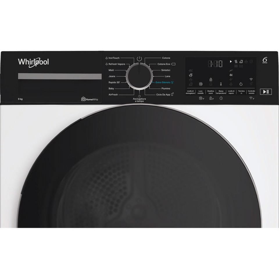 Whirlpool C WD 94M WBS IT, Capacità 9kg, classe C, colore White, Display digitale XL, Wi-Fi, IronTouch
