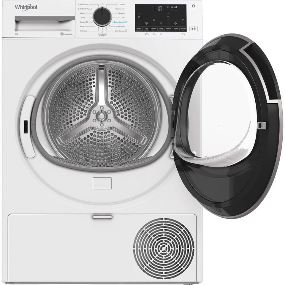 Whirlpool C WD R48M WBS IT, Capacità 8kg, classe C, colore White, Display digitale XL, Wi-Fi, IronTouch