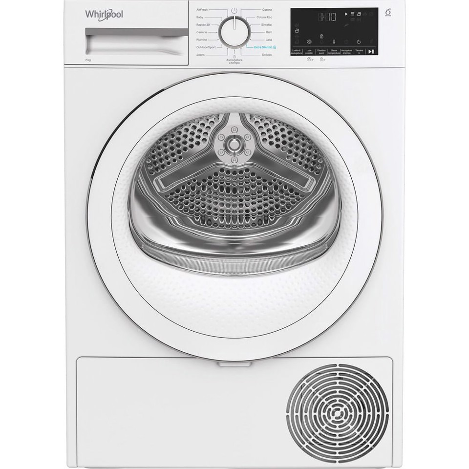 Whirlpool C WSD 74M WWS IT, Capacità 7kg, classe C, colore White, Display digitale XL, porta bianca, Slim | Profondità mobile: 46 cm, Wi-Fi