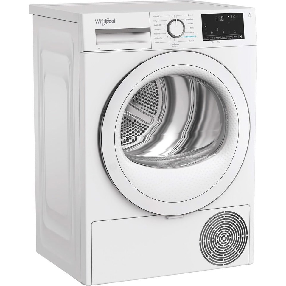 Whirlpool C WSD 74M WWS IT, Capacità 7kg, classe C, colore White, Display digitale XL, porta bianca, Slim | Profondità mobile: 46 cm, Wi-Fi