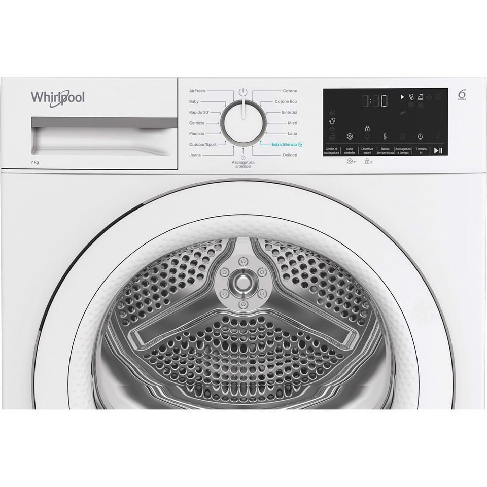 Whirlpool C WSD 74M WWS IT, Capacità 7kg, classe C, colore White, Display digitale XL, porta bianca, Slim | Profondità mobile: 46 cm, Wi-Fi
