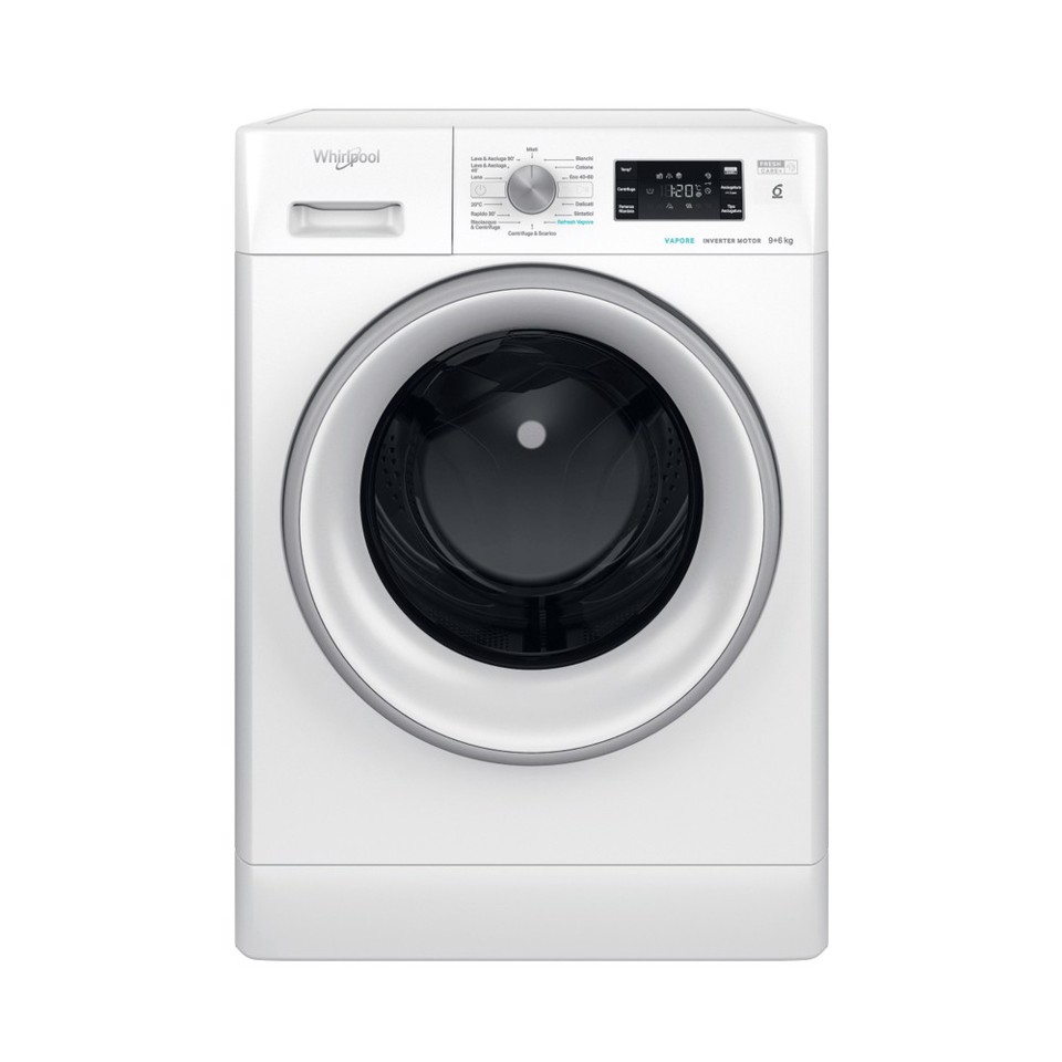 Whirlpool FFWDB 96436 SV IT lavasciuga Libera installazione Caricamento frontale Bianco D