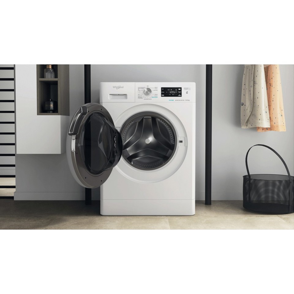 Whirlpool FFWDB 96436 SV IT lavasciuga Libera installazione Caricamento frontale Bianco D