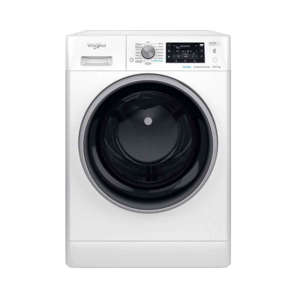Whirlpool FFWDD 107426 BSV IT lavasciuga Libera installazione Caricamento frontale Bianco D