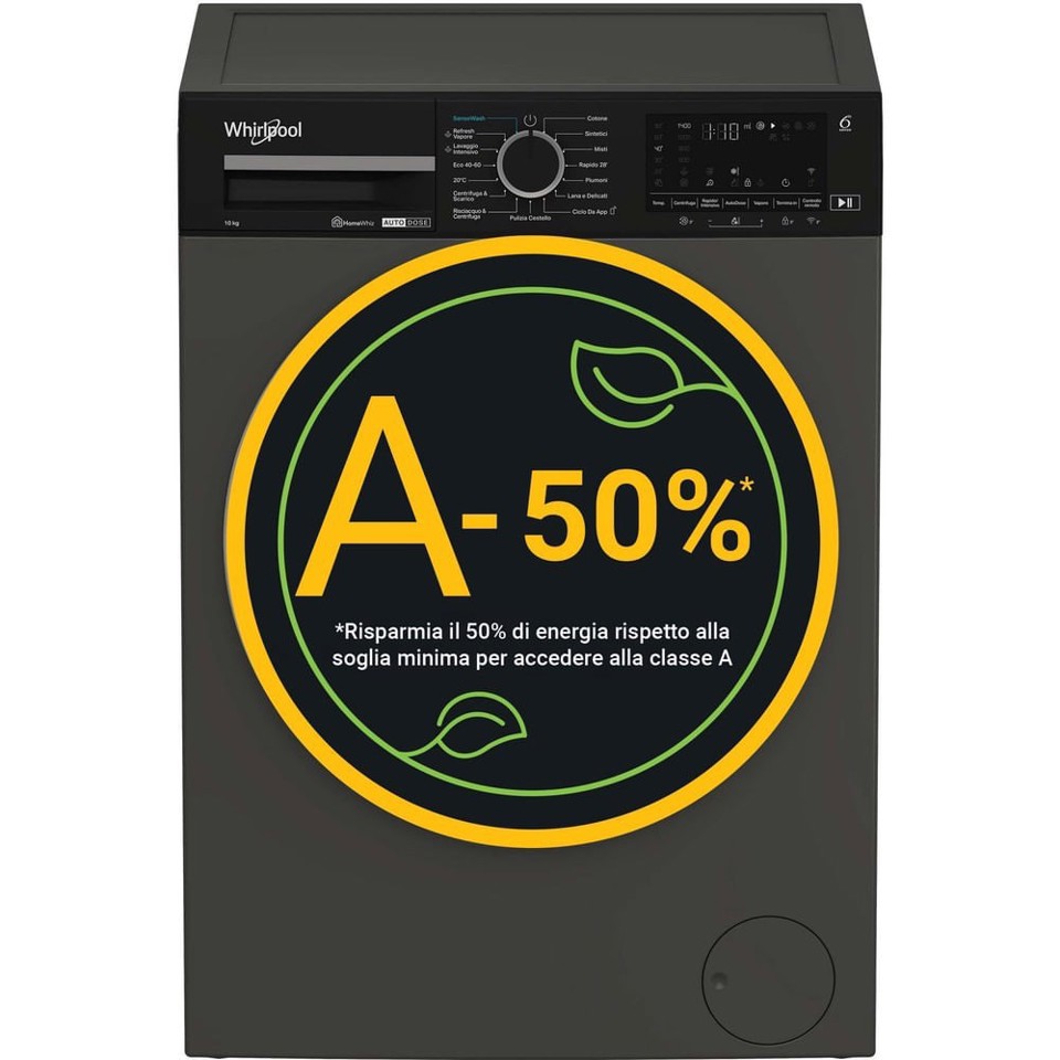 Whirlpool Lavatrice smart connessa con WiFi 10 kg - WPM 011G ADS IT