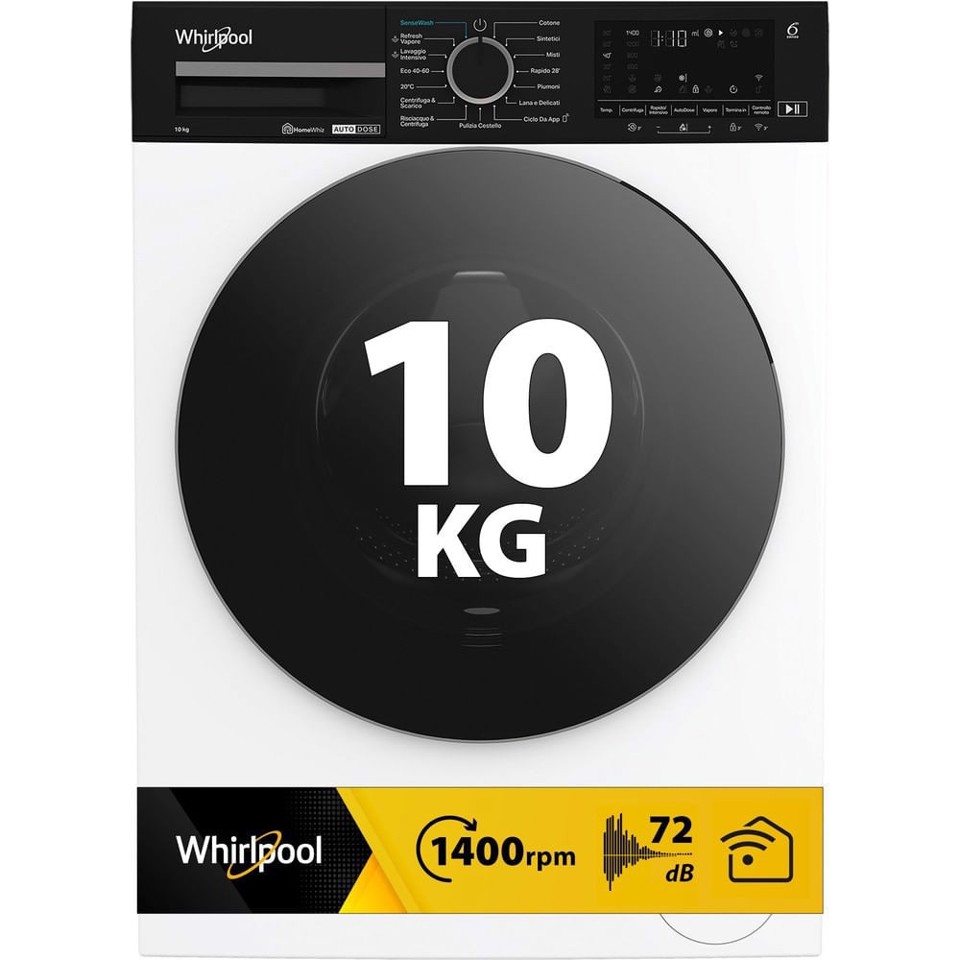 Whirlpool Lavatrice smart connessa con WiFi 10 kg - WPM 011W ADS IT