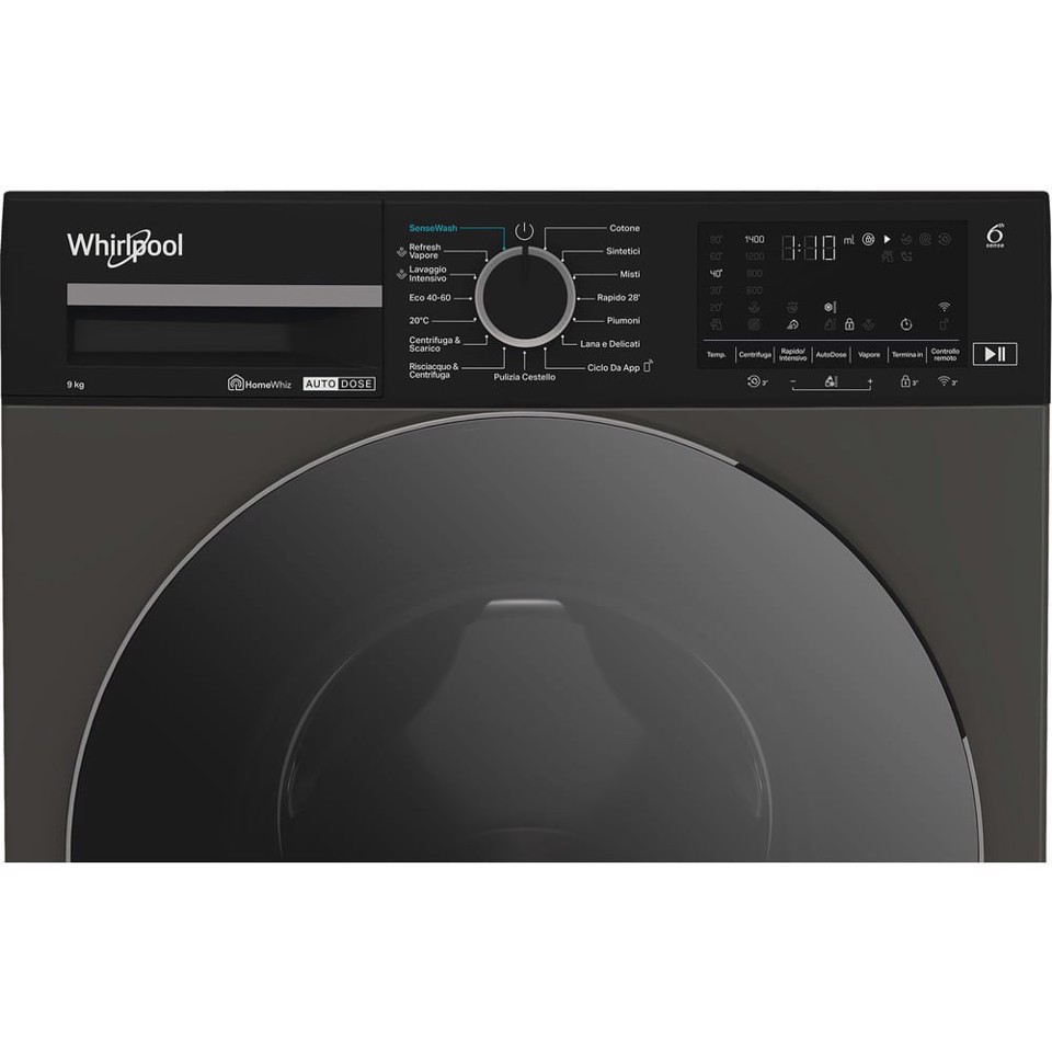 Whirlpool Lavatrice smart connessa con WiFi 9 kg - WPM 912G ADS IT