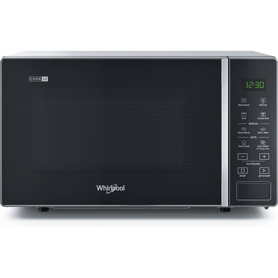 Whirlpool MWP 203 SB Superficie piana Microonde combinato 20 L 700 W Nero, Argento