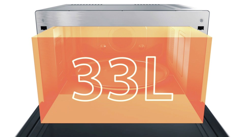 Whirlpool MWSC 9133 SX Superficie piana Microonde combinato 33 L 1000 W Nero, Acciaio inossidabile