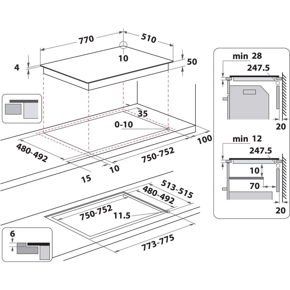 Whirlpool Piano cottura a induzione in vetroceramica - WL S2177 CPNE Made in Italy