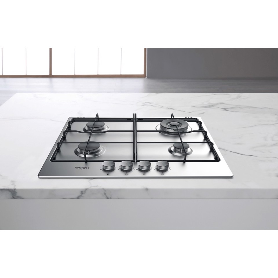 Whirlpool TGML 651 IX Acciaio inossidabile Da incasso 55 cm Gas 4 Fornello(i)