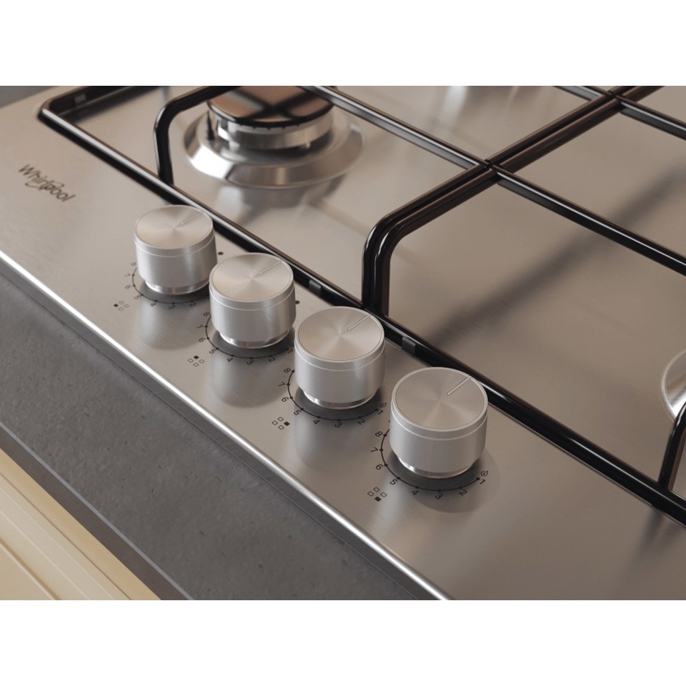 Whirlpool TGML 651 IX Acciaio inossidabile Da incasso 55 cm Gas 4 Fornello(i)