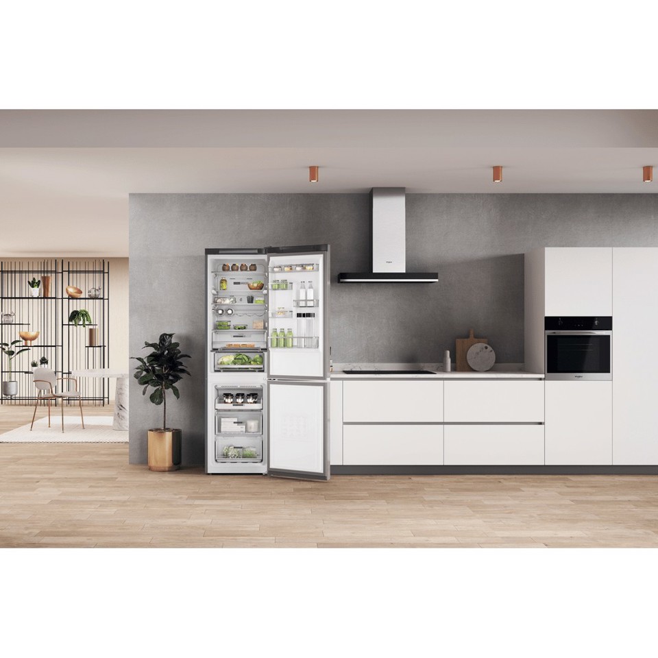 Whirlpool W7X 93T OX 2 frigorifero con congelatore Libera installazione 367 L D Acciaio inossidabile