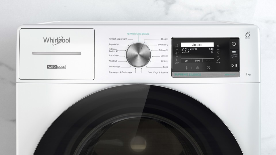 Whirlpool W8 99AD SILENCE IT lavatrice Caricamento frontale 8 kg 1400 Giri/min Bianco