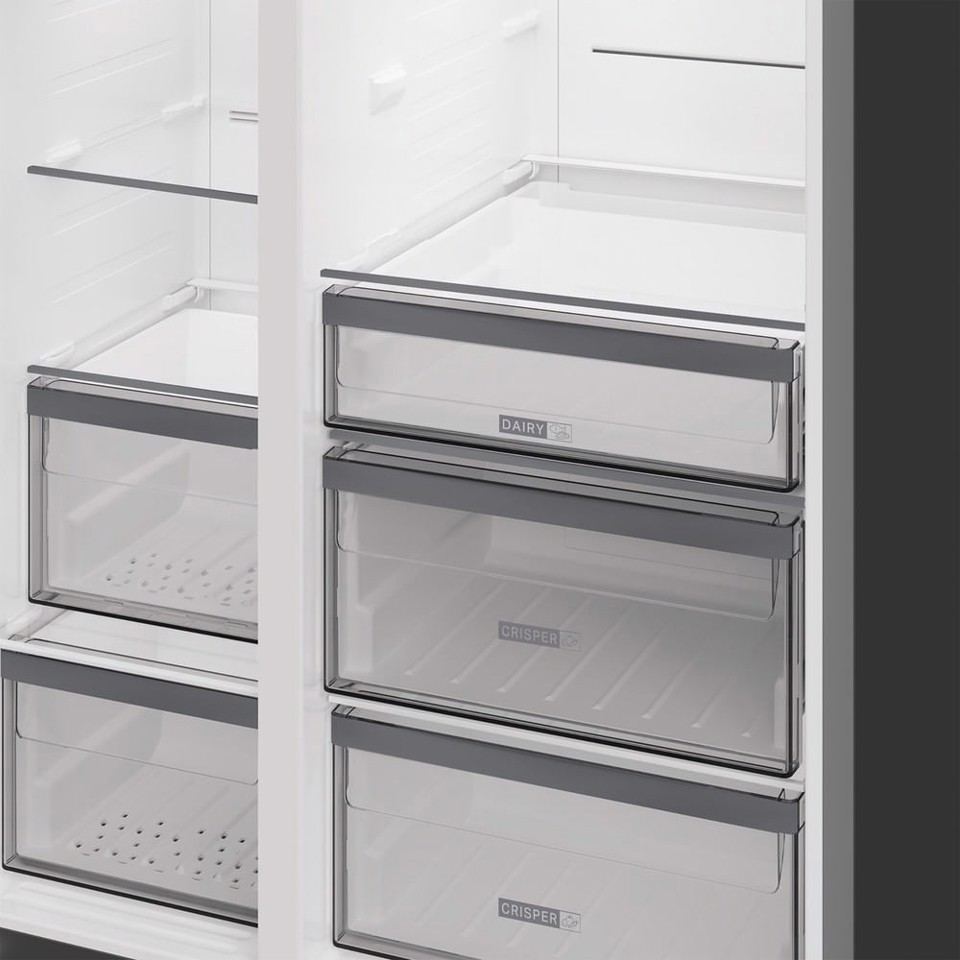 Whirlpool WHG2 6574W XK5E Frigorifero Side by Side a libera installazione, Dual no frost, Classe D, Inox, 35 dbA