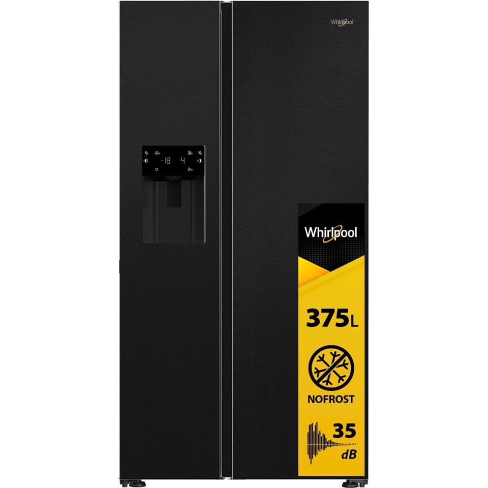 Whirlpool WHG2 6574W XK5E Frigorifero Side by Side a libera installazione, Dual no frost, Classe D, Inox, 35 dbA