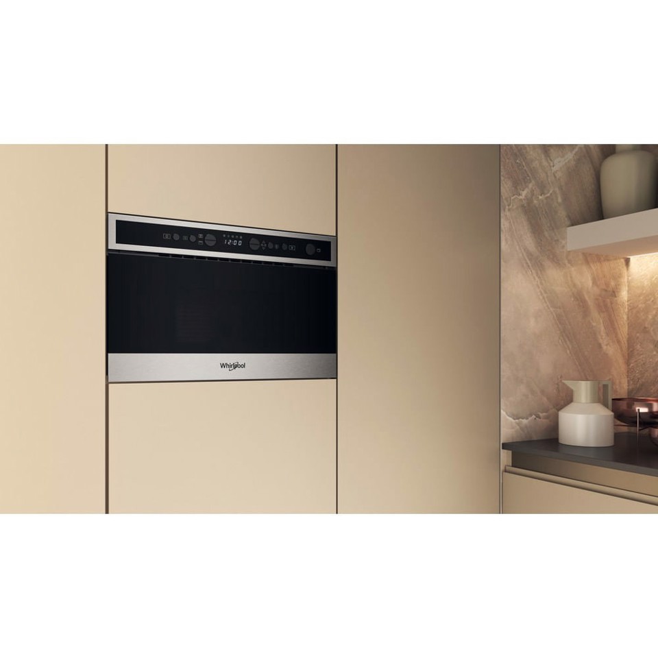 Whirlpool WMN4I4BX Microonde con grill, inox, Display digitale, Crisp, Jet defrost 22 Lt
