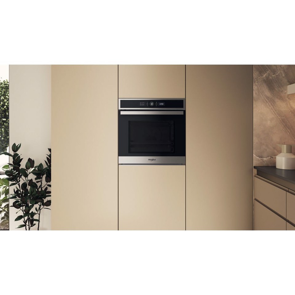 Whirlpool WOI4IS8PM0SXA Forno multifunzione Inox 17 funzioni Pizza310° Cook4 Steam+ classe A+ 73Lt, Pirolisi + Idrolisi Made in Italy