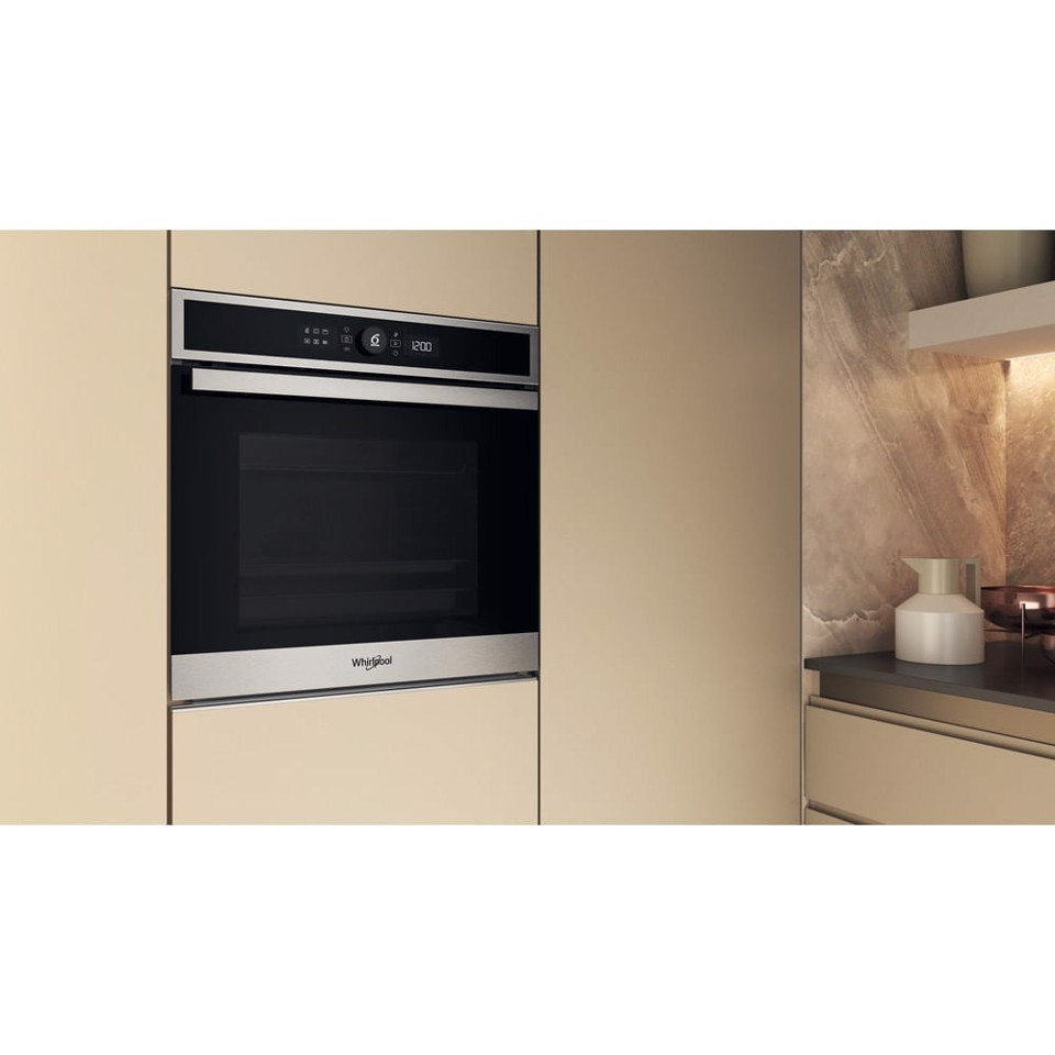 Whirlpool WOI4IS8PM0SXA Forno multifunzione Inox 17 funzioni Pizza310° Cook4 Steam+ classe A+ 73Lt, Pirolisi + Idrolisi Made in Italy