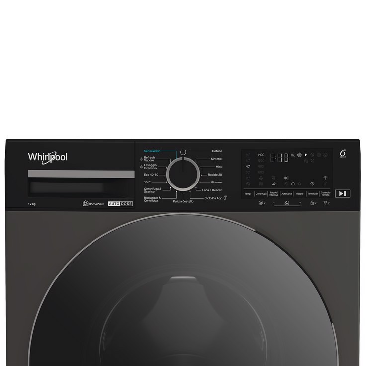 Whirlpool WPM 210G ADS IT lavatrice Caricamento frontale 12 kg 1300 Giri/min Grigio