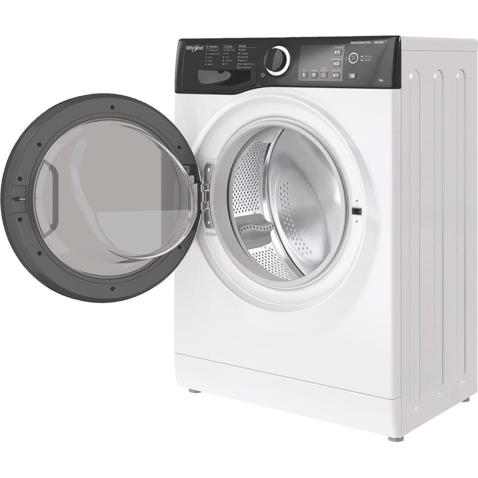 Whirlpool WSB 726 D IT, 7kg, classe A, colore Bianco, Inverter, 1200 giri, Display digitale XL, porta dark screen, Vapore