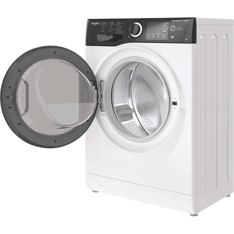 Whirlpool WSB 726 D IT, 7kg, classe A, colore Bianco, Inverter, 1200 giri, Display digitale XL, porta dark screen, Vapore