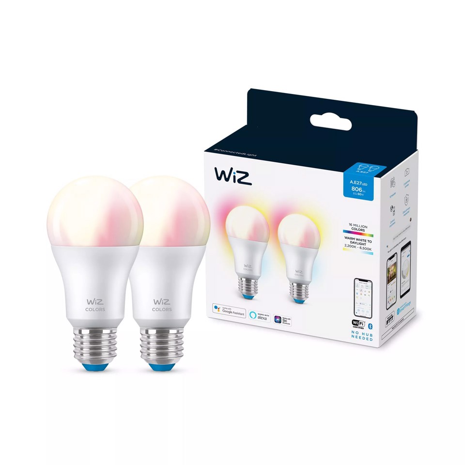 WiZ Lampadina 8 W (Eq. 60 W) A60 E27 x2
