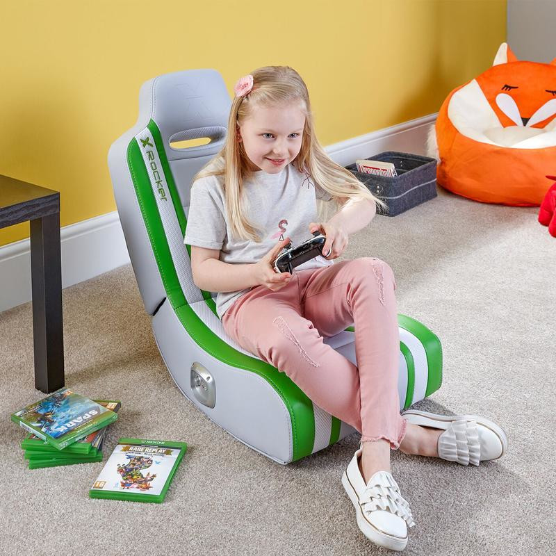 X Rocker Shadow 2.0 Sedia da gioco per console Seduta imbottita Verde, Bianco