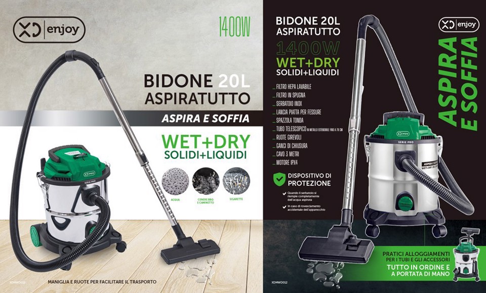 XD Enjoy Bidone Aspira Solidi e Liquidi