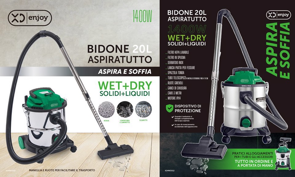 XD Enjoy Bidone Aspira Solidi e Liquidi
