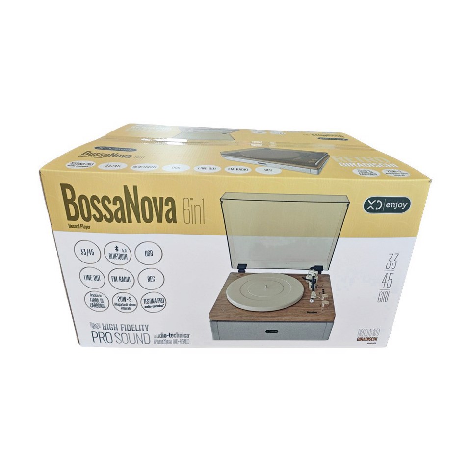 XD Enjoy BossaNova Giradischi con trasmissione a cinghia Grigio, Legno Semiautomatico